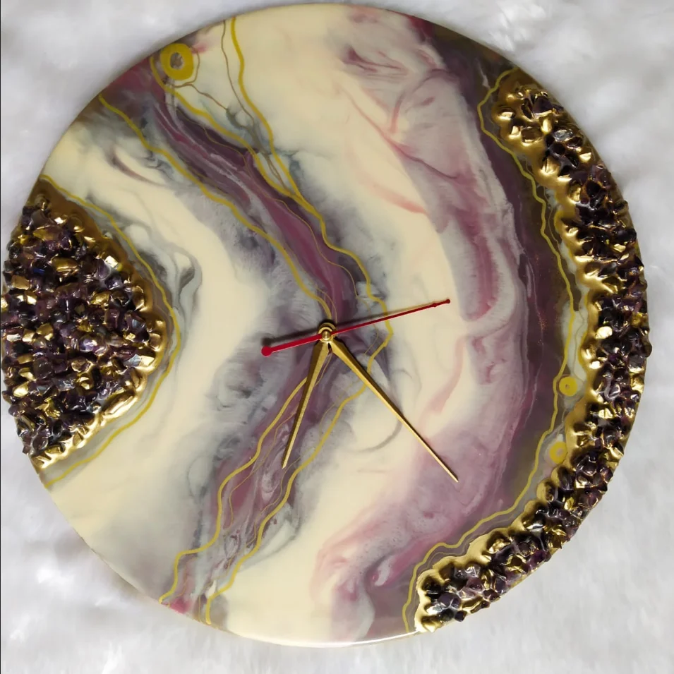 HOT SELLING WALL CLOCK BEACH POUR 3 RESIN CLOCK FOR SALE