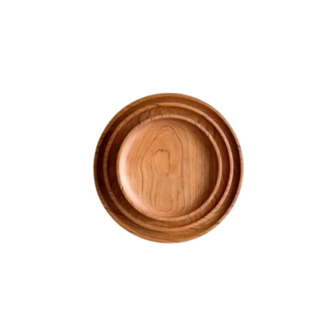 Hot Selling Round Wooden Plates from Indonesia/Wholesaler