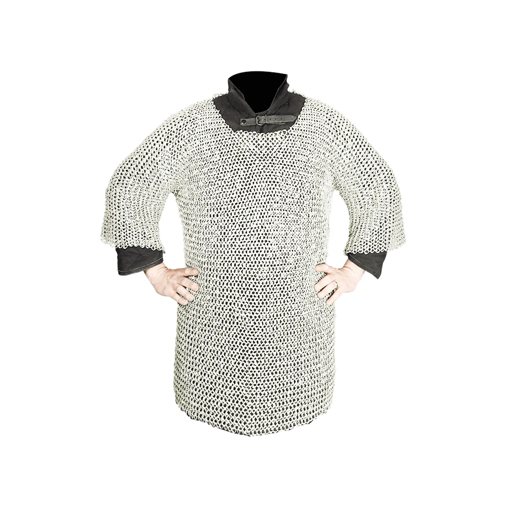 Best Quality Round Riveted Chainmail Medieval Times Reenactment Wearable Armor Shirt Manufacturer Indian Factory