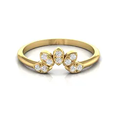 Floral Design Natural Diamond Ring For Women 14KT Yellow Rose White Gold 1.74 gram Jewelry