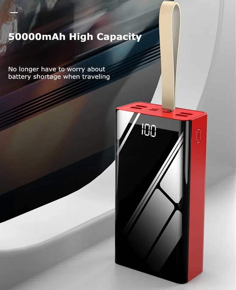  Большая емкость 50000 mAh оптовая продажа Amazon Топ заводская цена портативное зарядное устройство Powerbank внешний аккумулятор с выходом