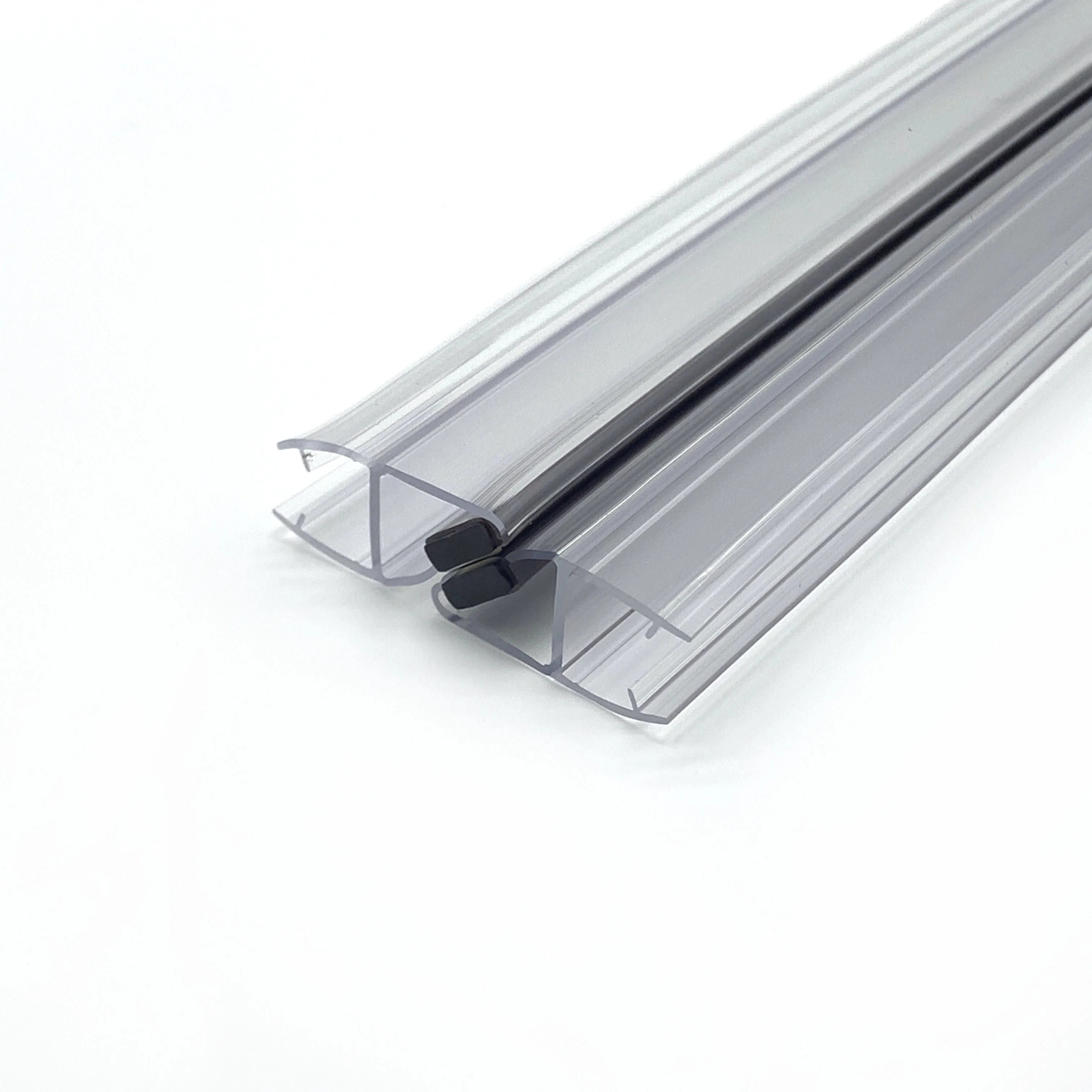 90/180 Degree Magnetic Self-priming Sealing Gasket Suitable for Swing Open Type Shower Room Transparent PVC Strip