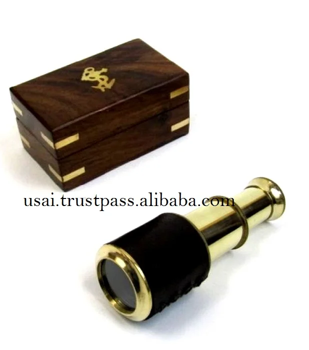 High Quality Brass Telescope with Pouch ~ Nautical Brass Pullout  5 Inch Telescope,Marine Pirate Telescope Collectible Gift Item