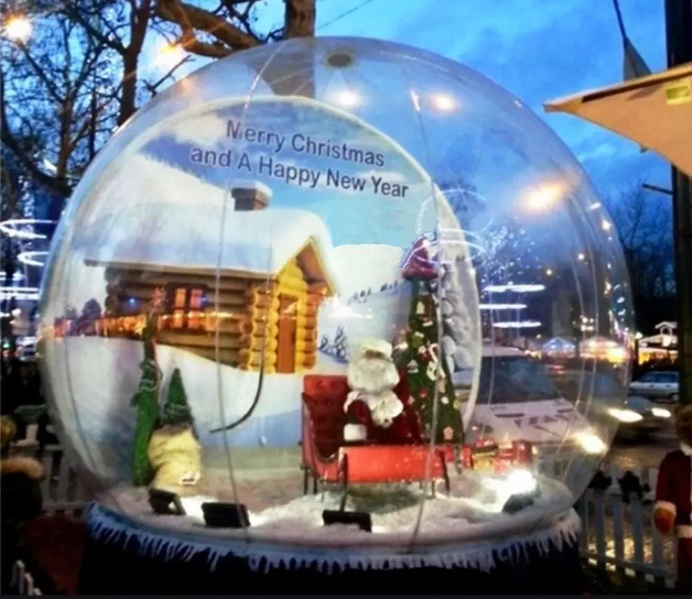 Christmas Snow Globe Balloon 3 meter bubble snow tent inflatable new year tree decoy