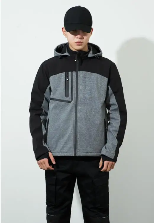  Новая мужская куртка Softshell индивидуальный дизайн зимняя рабочая одежда Мужская ветрозащитная Водонепроницаемая флисовая на молнии с мягкой оболочкой