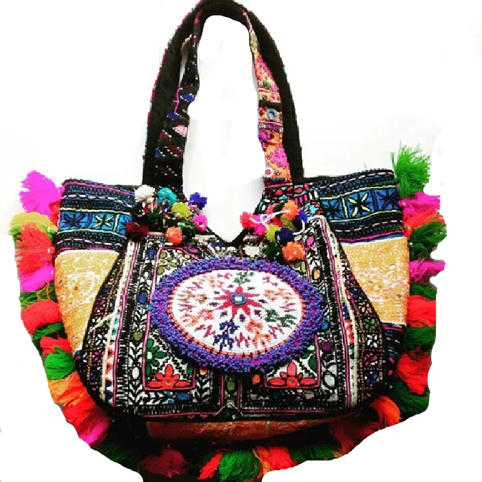 Handmade Traditional Ethnic Vintage Bohemian Unique Tribal Banjara Decorative Shoulder Bag Women Handbag Tote Bag