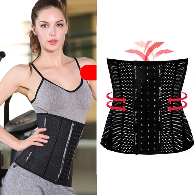Breathable Mesh Waist Trimmer Belt Tummy Control Invisible Body Shaper Steel Bone Waist Trainer Corset Cincher For Women
