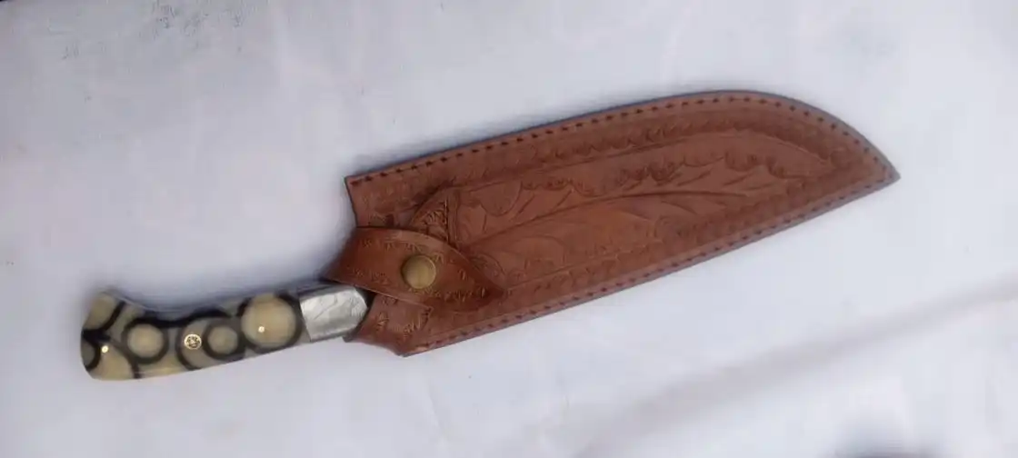  Дамасский нож ручной работы с ручкой из