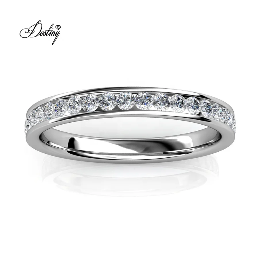 Destiny Jewellery Hypoallergenic Crystal Classic Wedding Band Eternity Ring Jewelry For Women