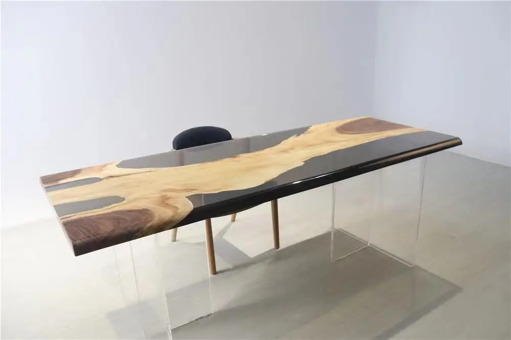  Прямая Заводская поставка твердая древесина из смолы для домашнего использования обеденный стол плита с особым дизайном