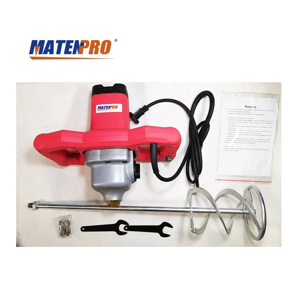 
Cement Mixer Adjustable 7 Speed Handheld Electric Concrete Thinset for Mortar Grout Plaster MT-STM56 