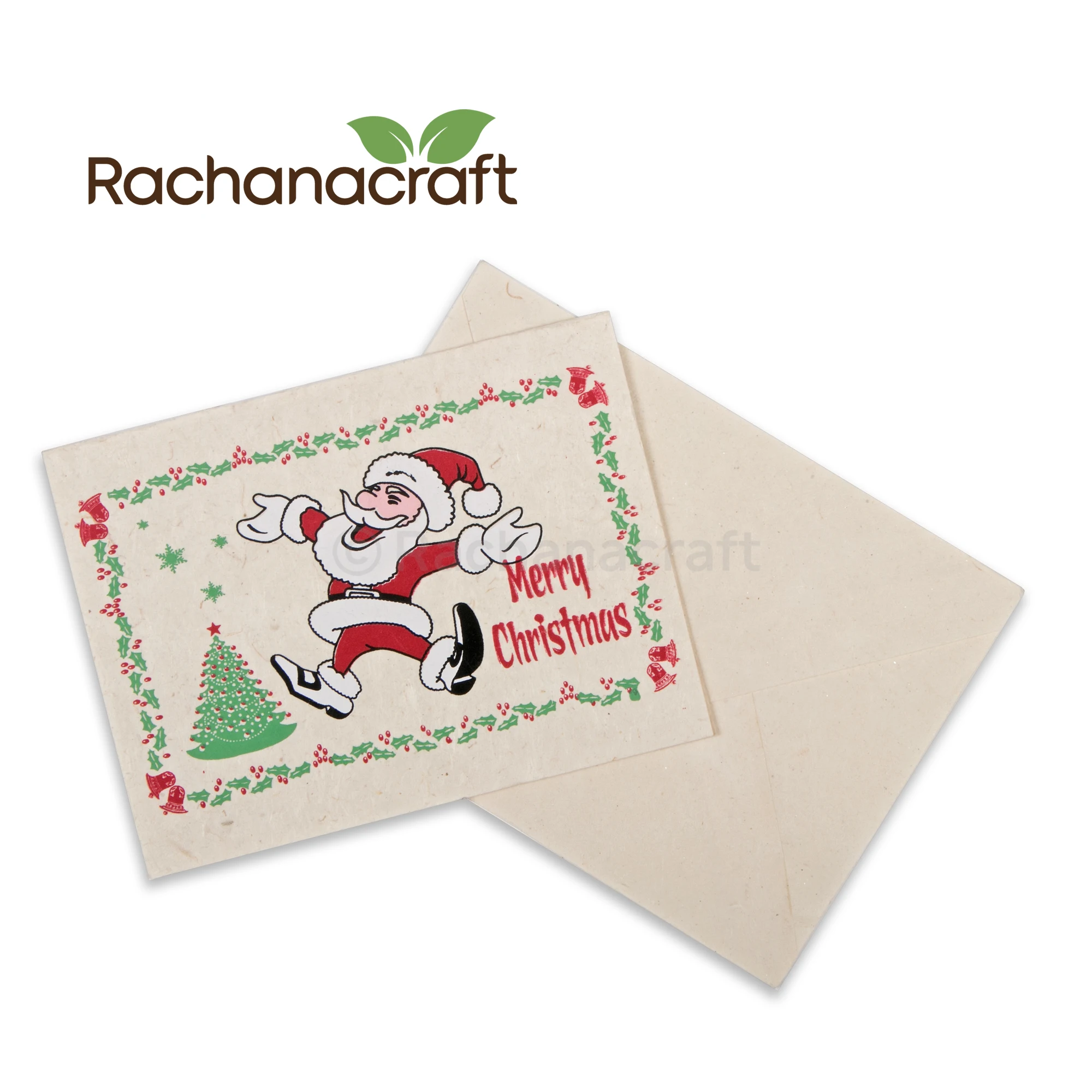 DIY Handmade Lokta Paper Festival Greeting Gift Card for Christmas, Holiday Made in Nepal Wholesale Supplies