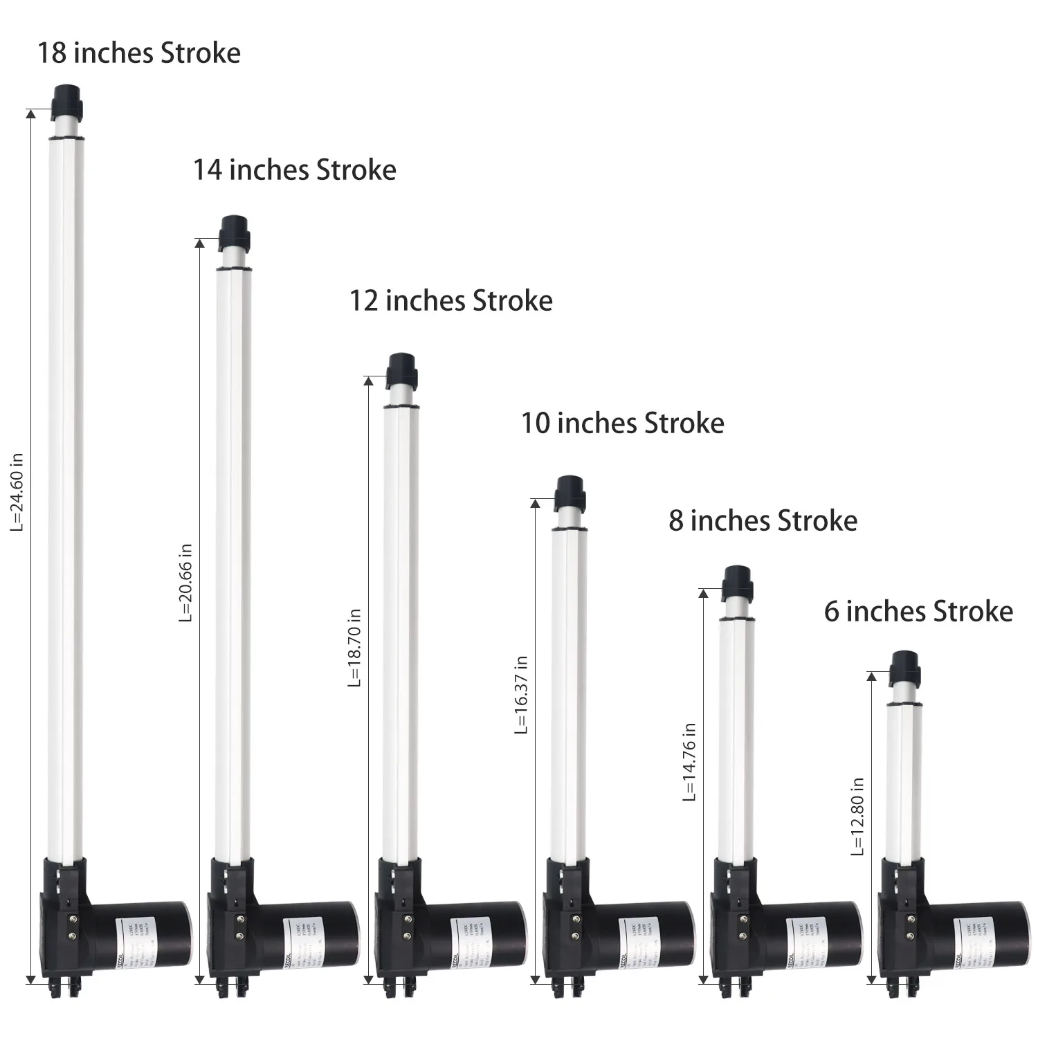 Edge PLA6K Heavy Duty 6000N/1320lbs Linear Actuator 6 Inch DC 12V with Mounting Brackets and Remote Controller Kit