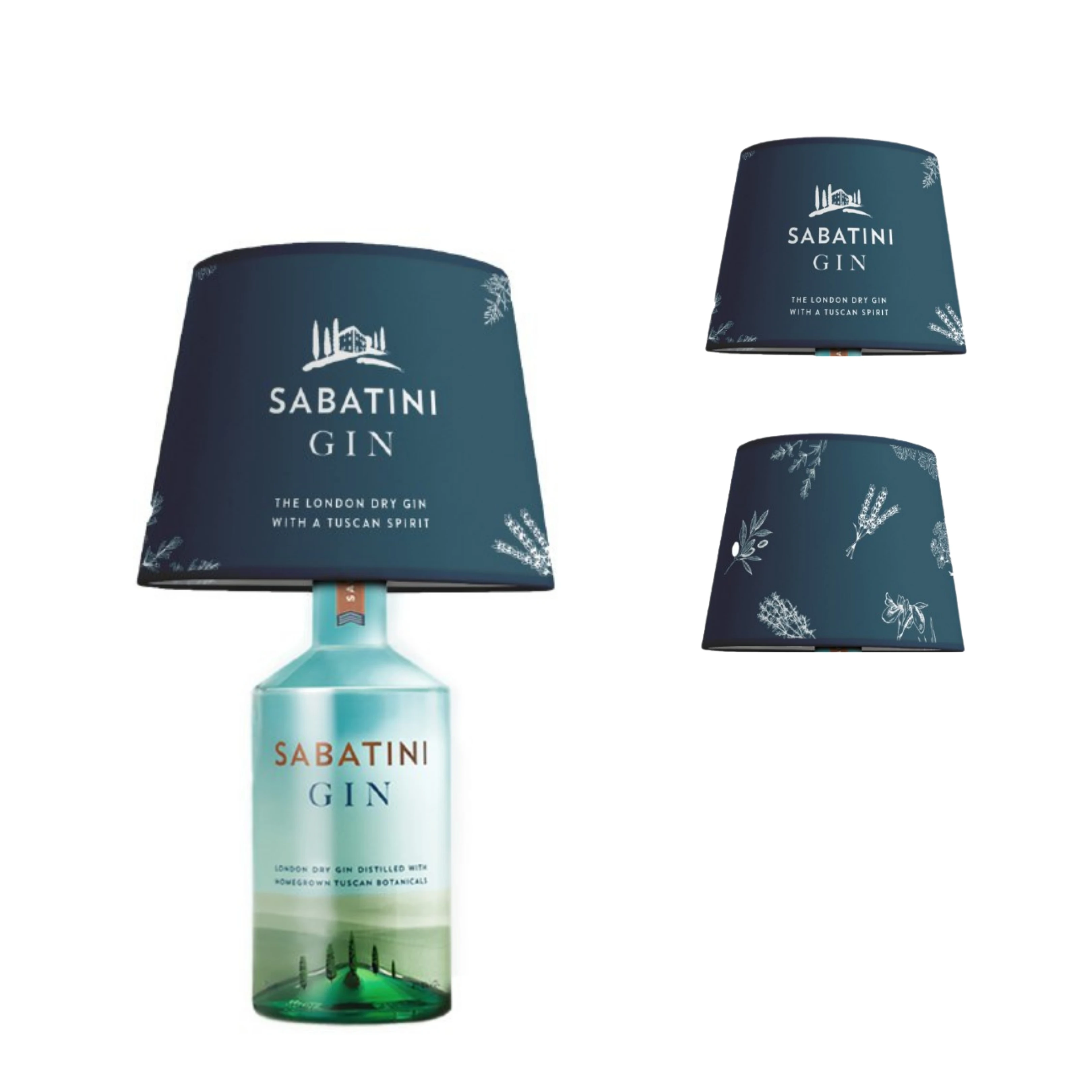 
Combo Lampshade Bottle High Quality Sabatini Gin - Sabatini Gin 70 cl - Made in Italy 
