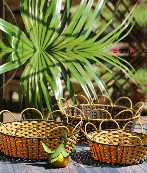 Vietnam Wholesale Insulated Luxury Woven Rattan Willow Round Wicker Picnic Basket
