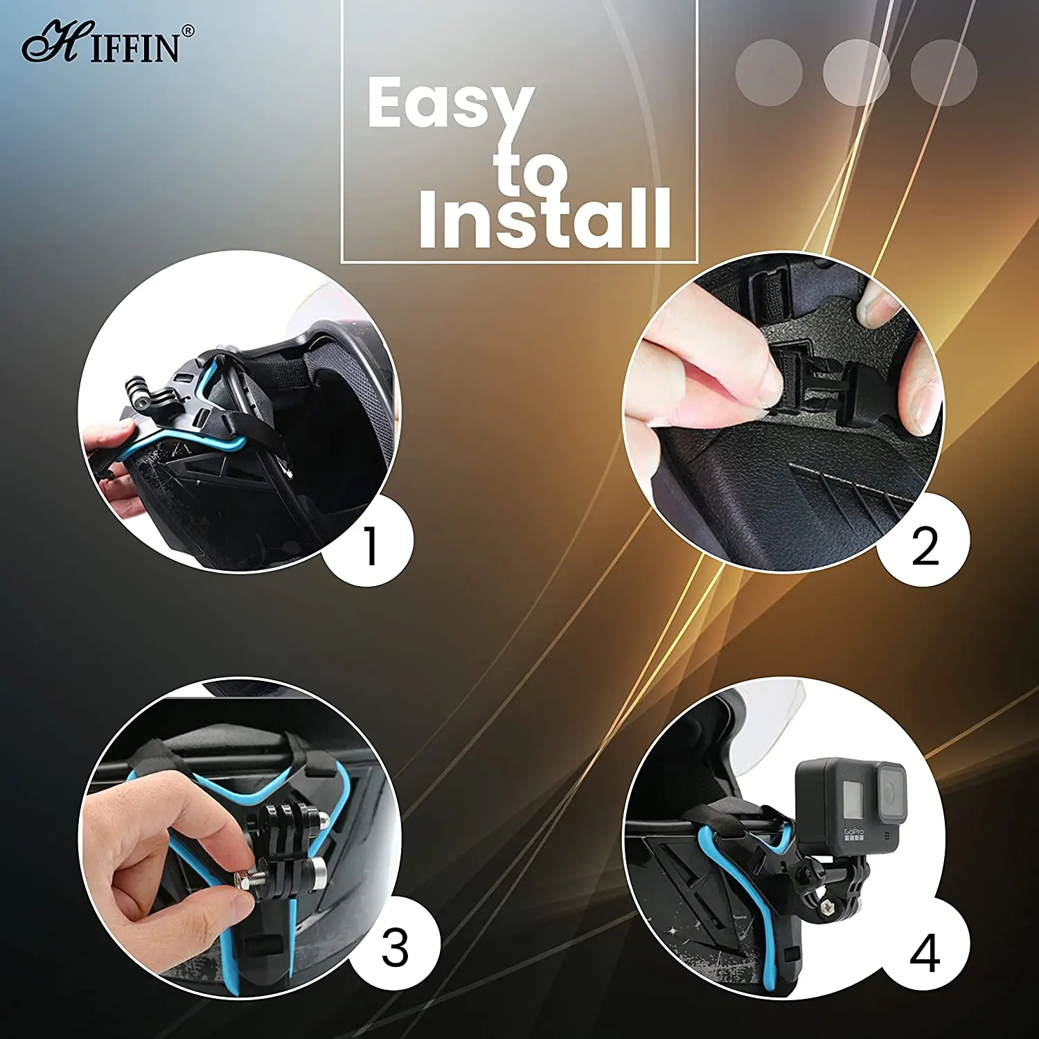 Standard Quality Motorcycle Helmet Mount Camera Strap Mount Camera Holder Adapter for GoPros Camera