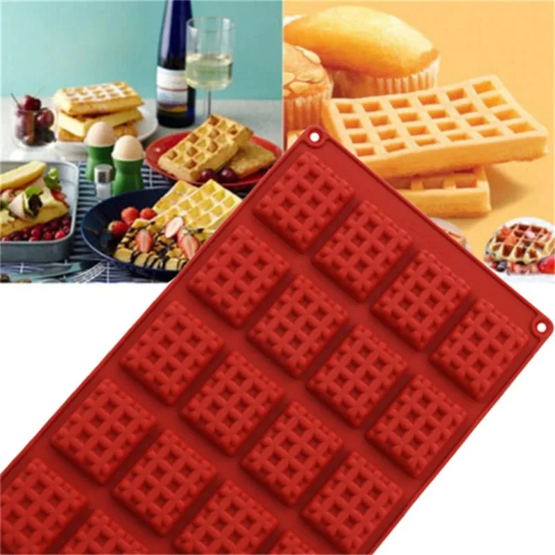 Lattice Cake Making Accessories Baking Tools 20 Hole Silicone DIY Chocolate Waffle Biscuit Mold