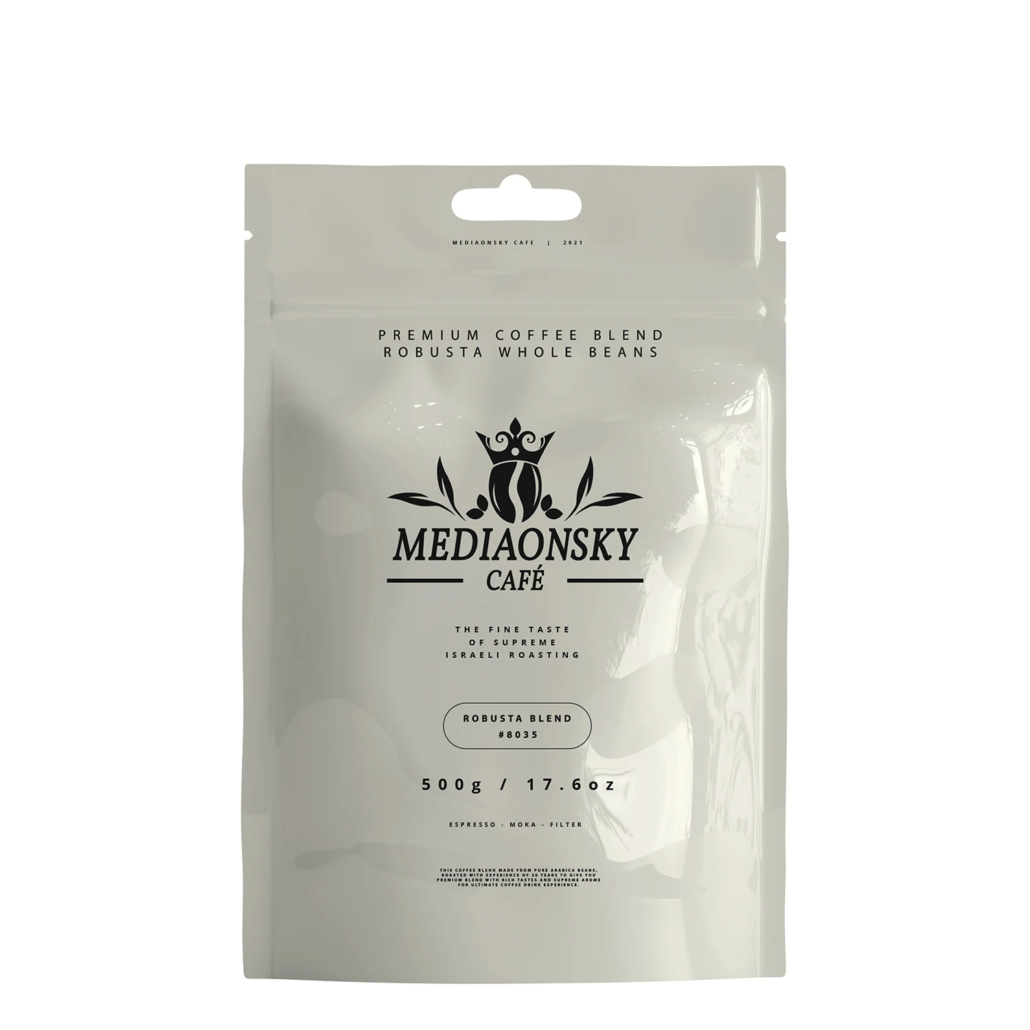 2021 Roasted Whole Coffee Blend - 500g Robusta Blend 8035 - Whole Robusta Coffee Beans - MEDIAONSKY CAFE