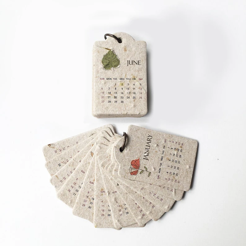 Recycled Eco-friendly Paper Green Gift Calendar