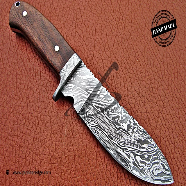 Охотничий нож ручной работы из дамасской стали 9 дюймов ручка ореховой древесины с защитой и кожаным футляром хорошего качества