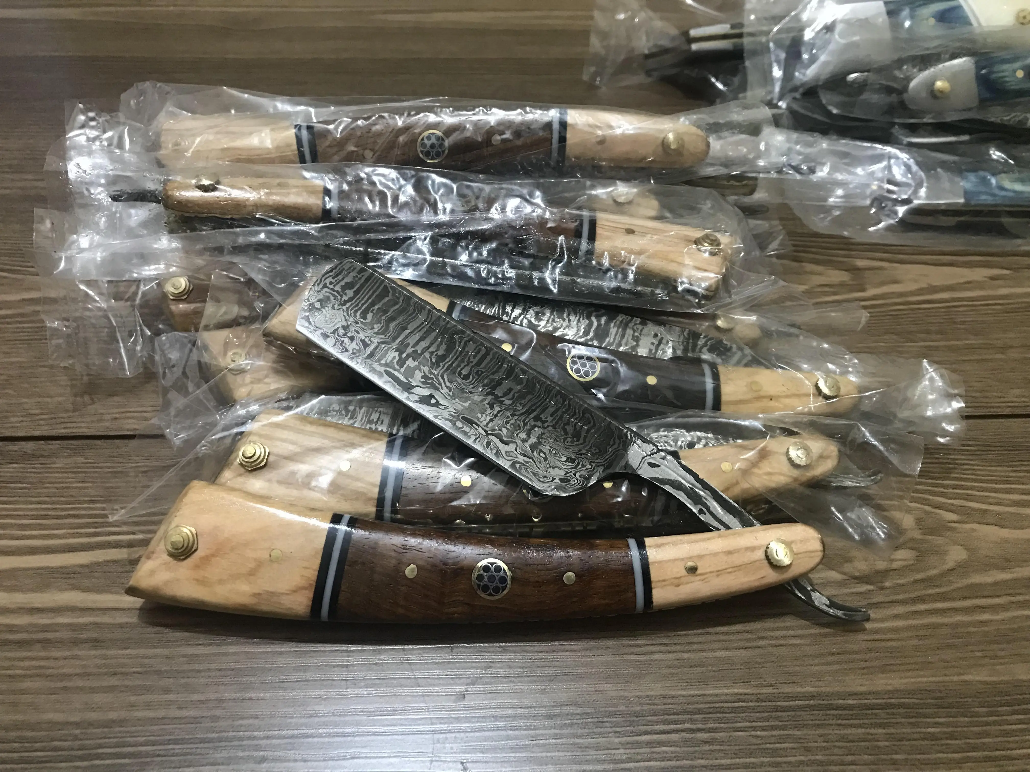 Damascus Steel Straight Razor Cut Throat Barber Salon Shaving shave sharp knife