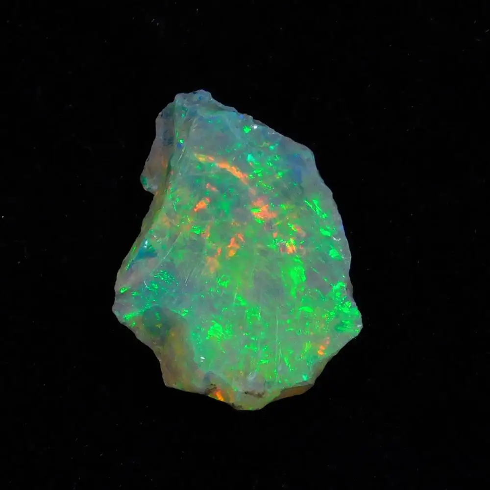 Натуральный огненный опал Welo, Эфиопский грубый драгоценный камень