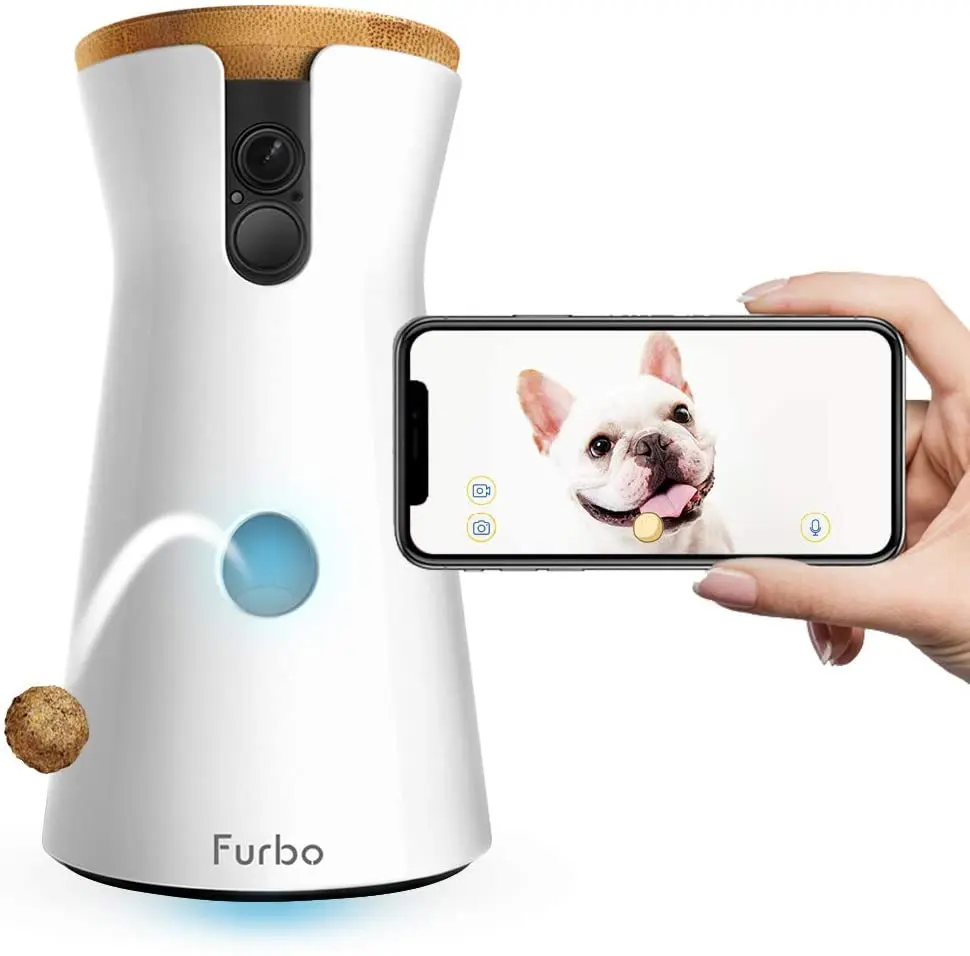 Furbo Dog Camera Treat Tossing Full HD Wifi Pet Camera and 2-Way Audio Designed for Dogs Compatible with Alexa