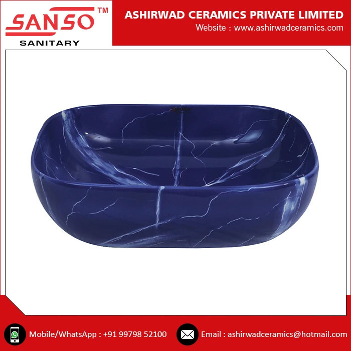 Bathroom Use Round Shape Ceramic Designer Table Top Wash Basin