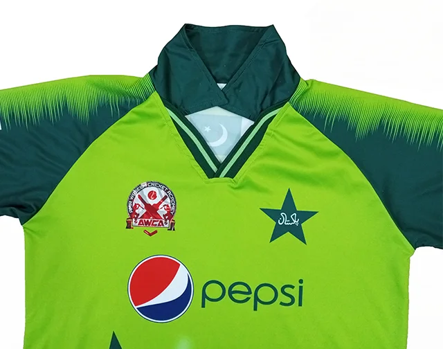 OEM best quality pakistani cricket shirts 100% polyester material with OEM number name and size chap whole sale price pakistan