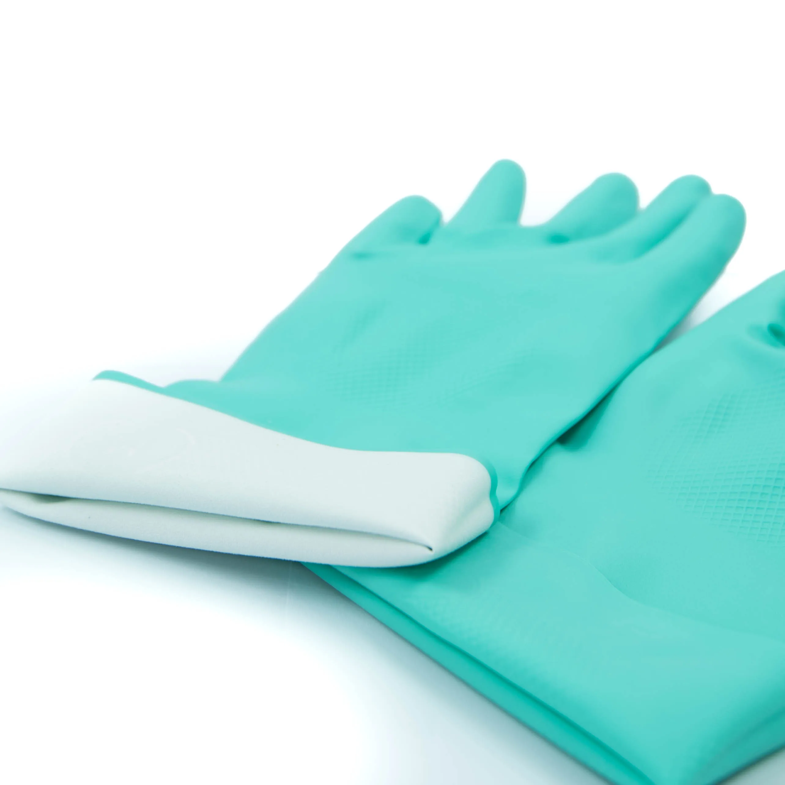 Whole sale high quality long cotton lined diamond grip chemical resistant nitrile gloves in stock for mechanical garage use