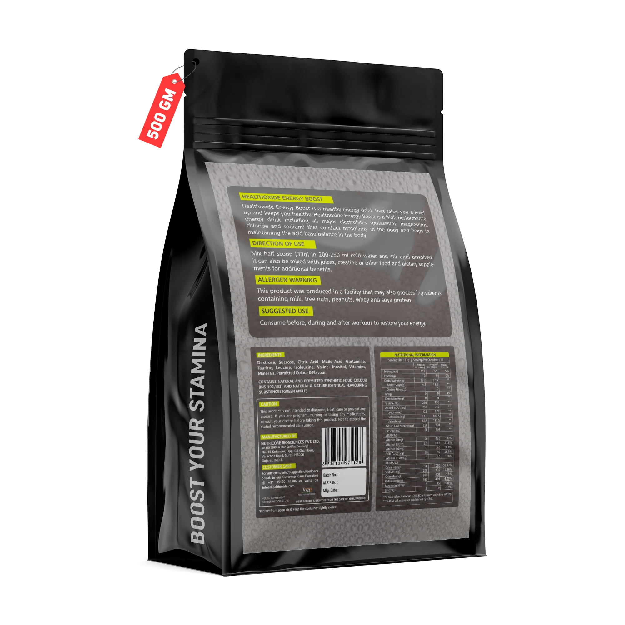 Wholesale Supplier of Best Quality Natural 500 gm Energy Boost Powder