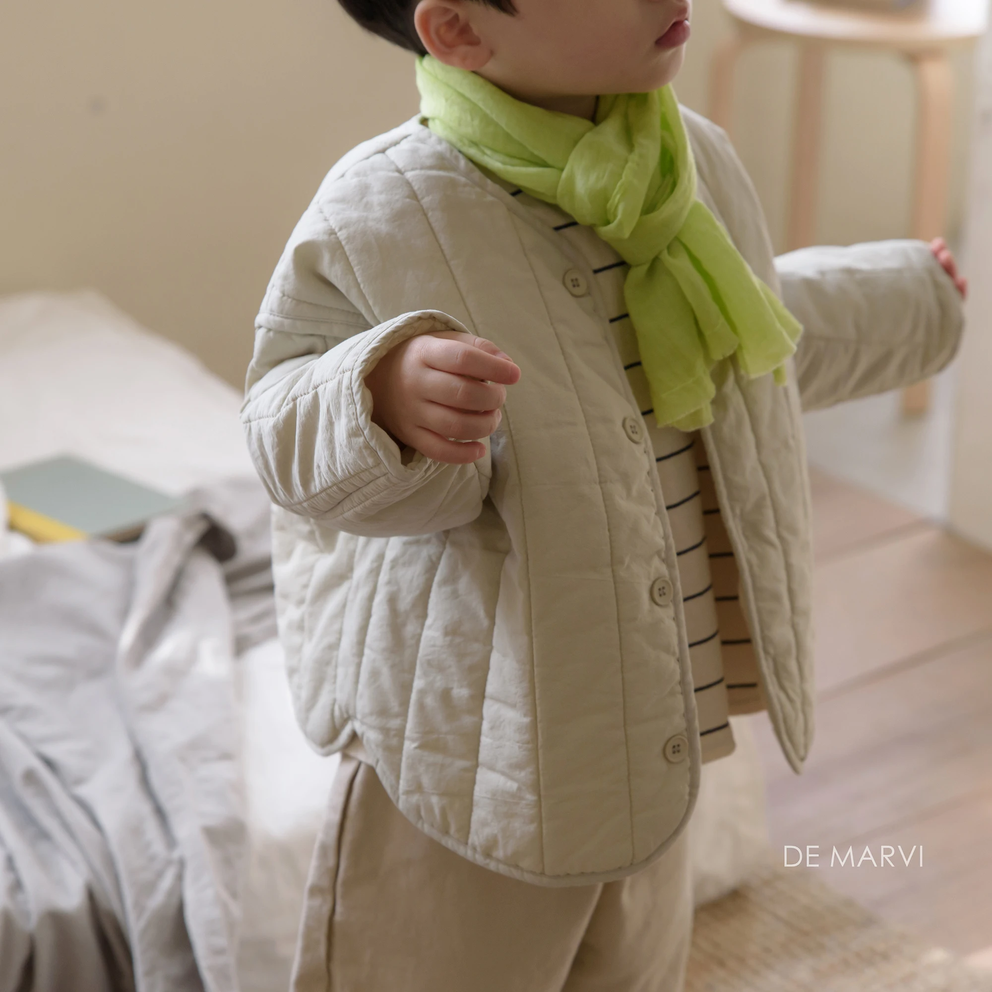 DE MARVI Children Toddler Soft Cotton Quilted Jacket Boys Girls Spring Outwear Korean Fashion MADE IN KOREA