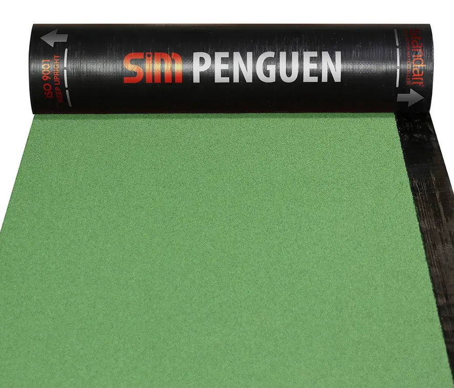 Polyester Reinforced Colored Mineral Stone Coated Waterproofing MembranePenguen Reflective Mineral Coated SF40 AR-Y (3.5mm)