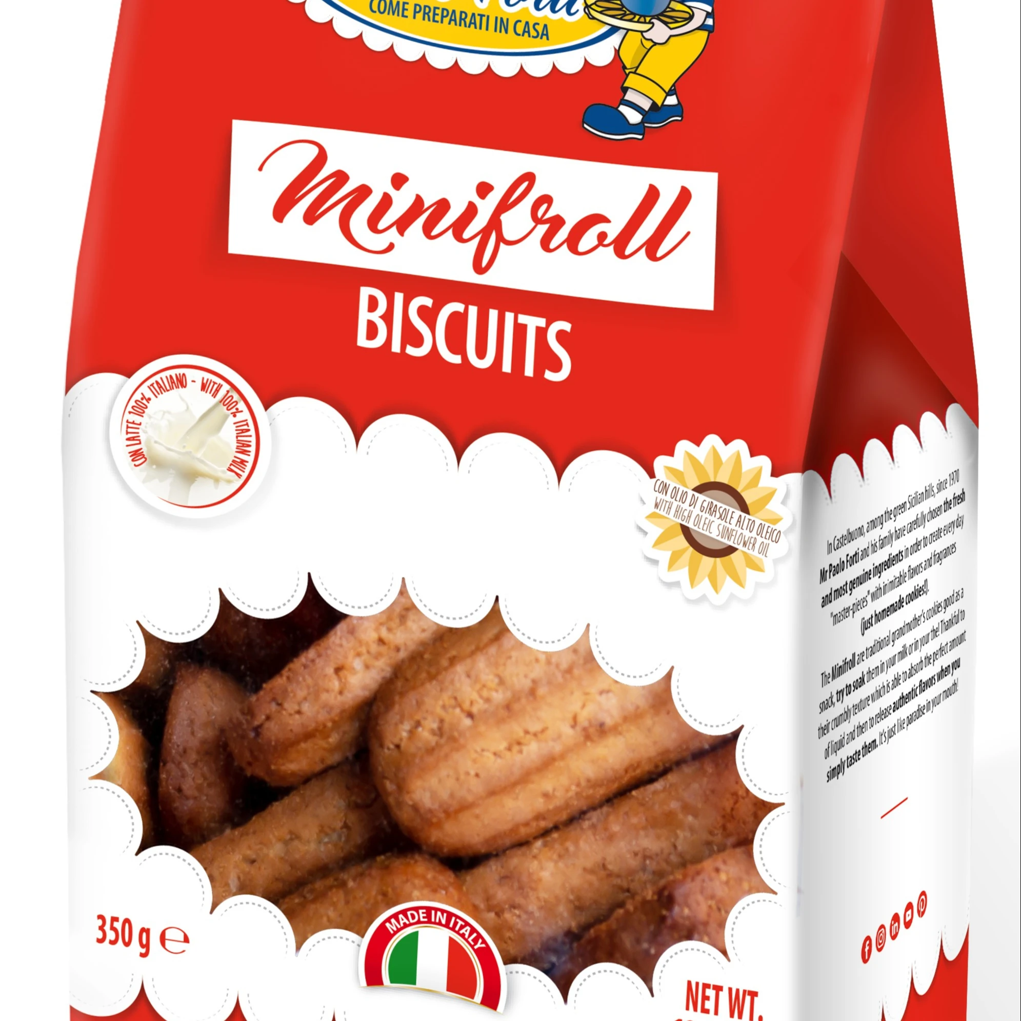 
MINIFROLL итальянское печенье традиция Артисан Паоло форти печенье мешок 350 г 