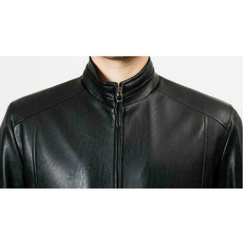  Мужская куртка из искусственной кожи деловая верхняя одежда с меховой подкладкой и воротником-стойкой 2021 оптовая цена