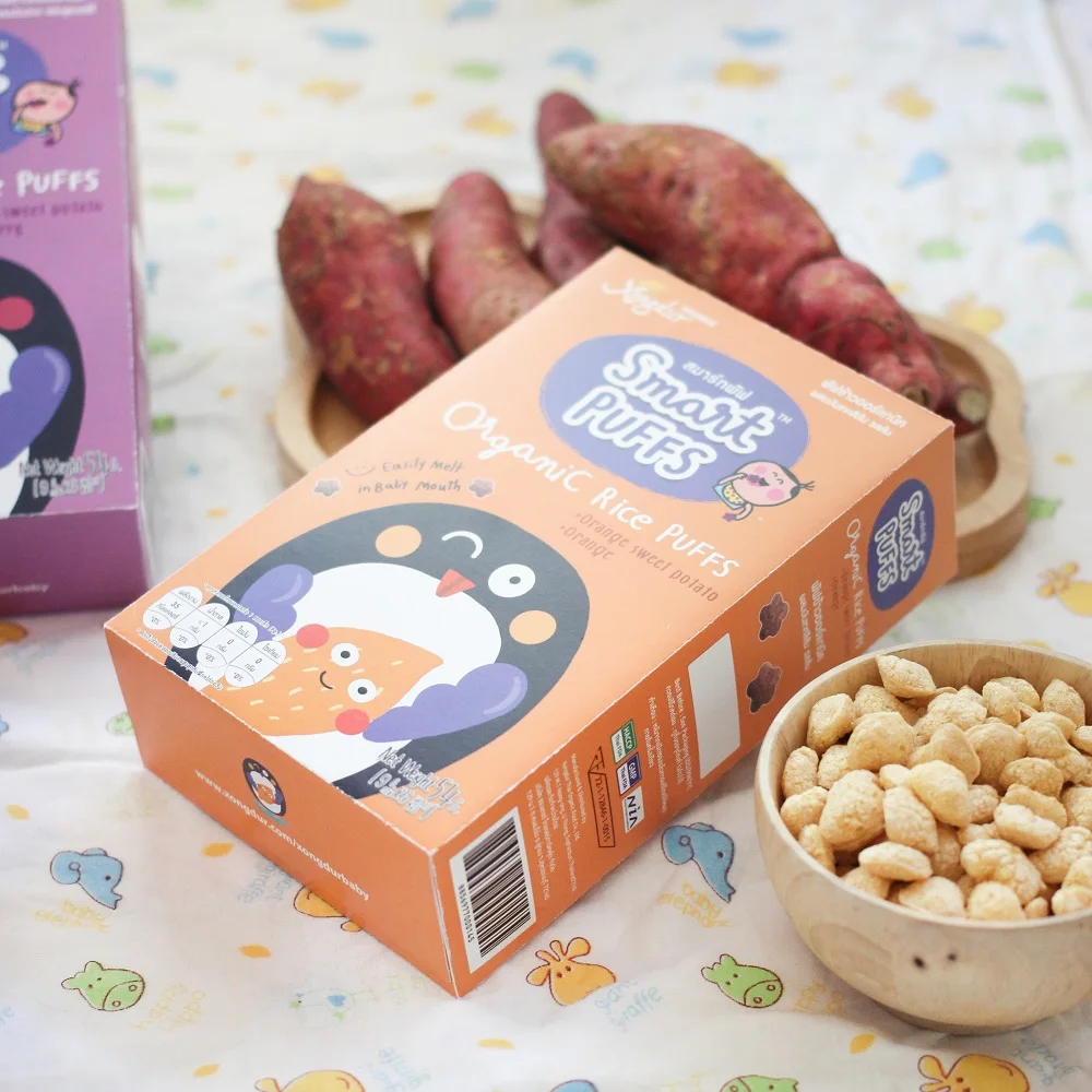 Baby Food Organic Rice with Purple Sweet Potato and Blueberry Smart Puff by Xongdur