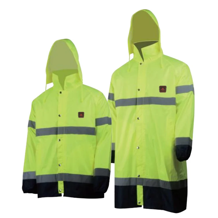 Hot sale new design HI Vis waterproof/windproof softshell Heated jacket with reflective tape