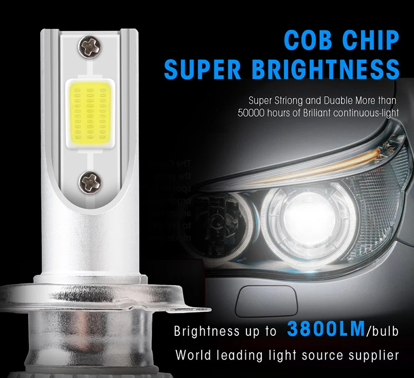 LINK-TO Free Custom Logo 48W Super Bright 16000 Lumen C6 Led Headlamp Light Bulb H4 H7 Led H7 H4 880 H1 H3 9005 9006 H11 H4