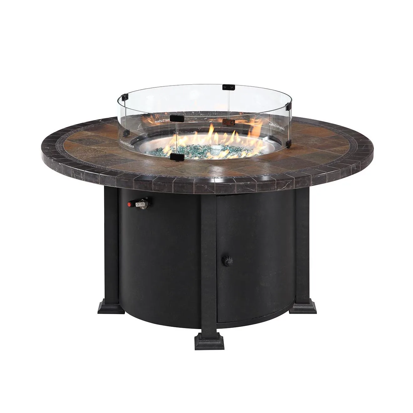 JIAHE garden outdoor antique slate stainless steel smokeless gas fire pit