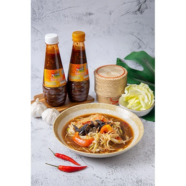 Thai Green Papaya Salad Spicy Sauce Som Tam Sause Som tam Poo Pla Ra PHE TA KHONE Seasoning Sauce from Thailand