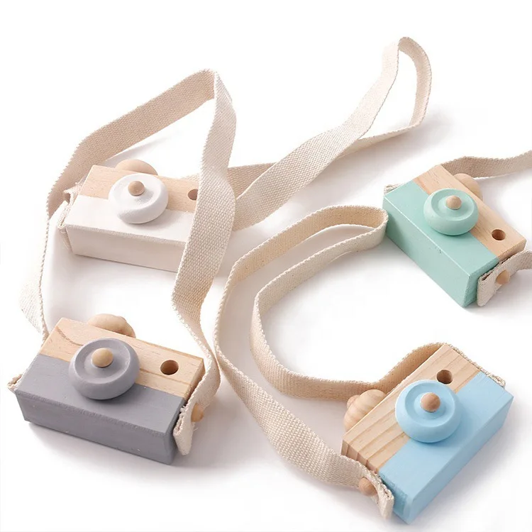 Cute educational baby toys wooden camera toys kids