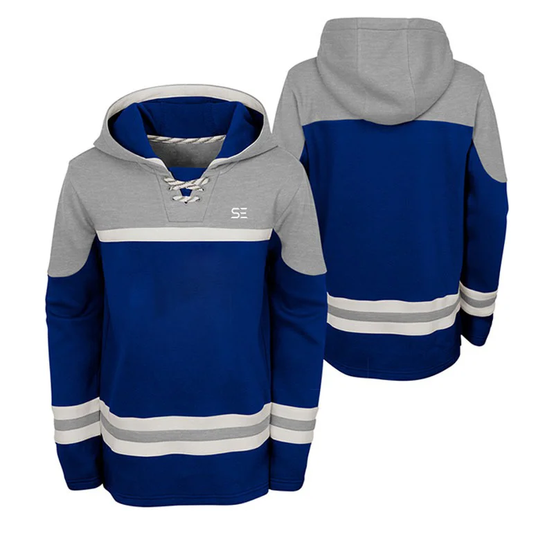 Custom sublimation hockey lace up hoodie ice hockey sweatshirt hockey sweater 2023