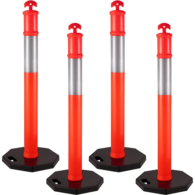 Traffic Safety PE Delineator Post with Rubber Base Work Zone Road