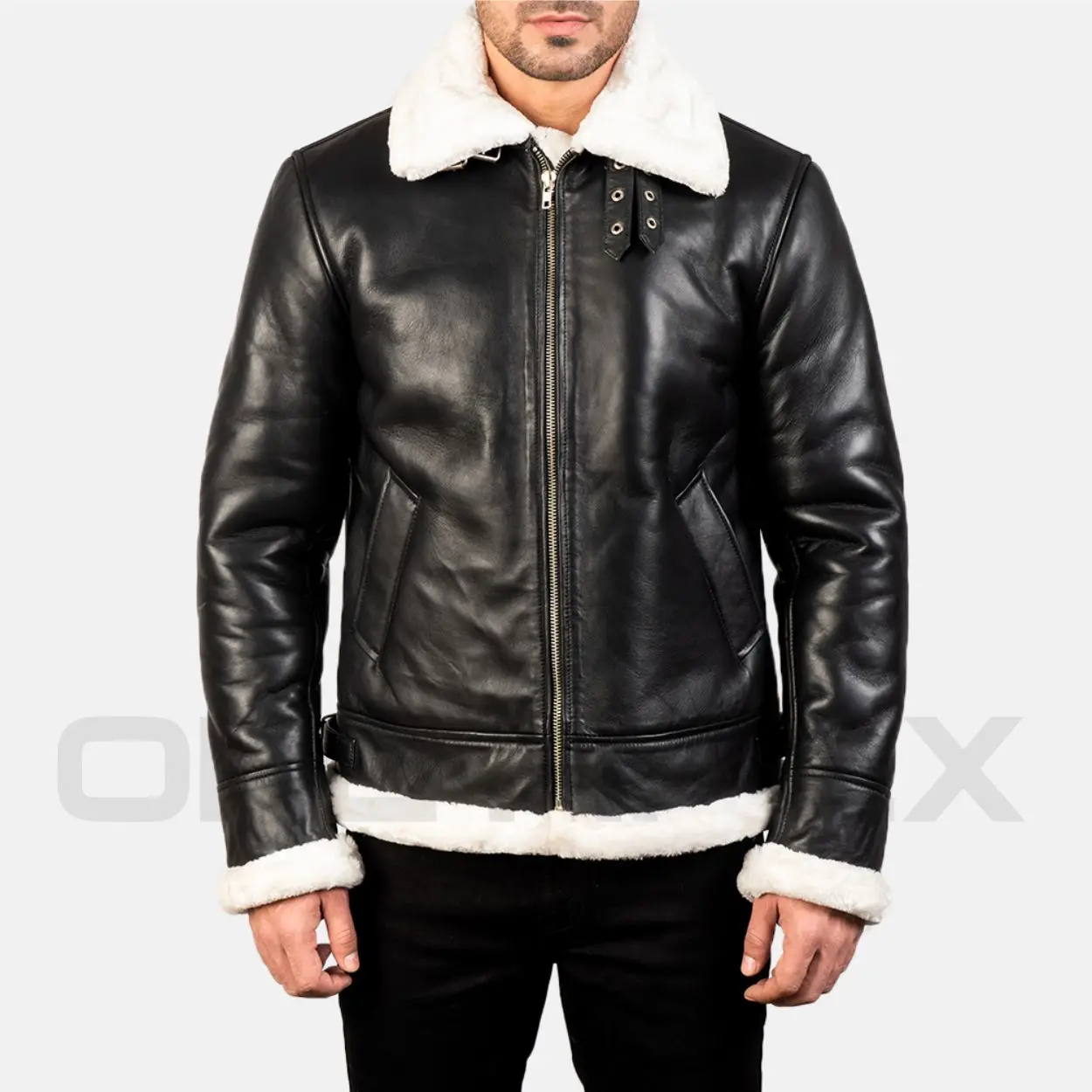 Men new fashion real sheep leather jackets with real wool fur inside lining fall winter casual outwear by One Apex