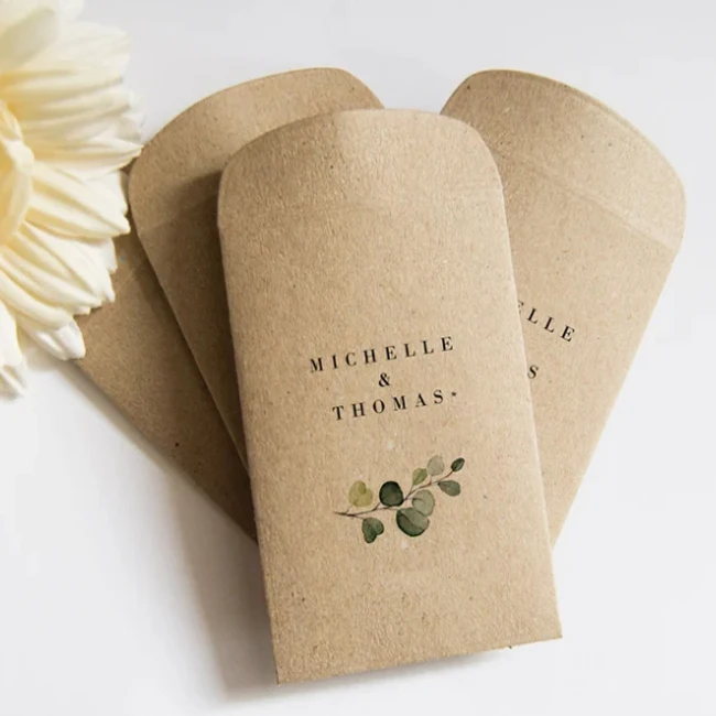 Biodegradable Custom Printed Small Mini Self Sealing Seed Packet Saving Envelope
