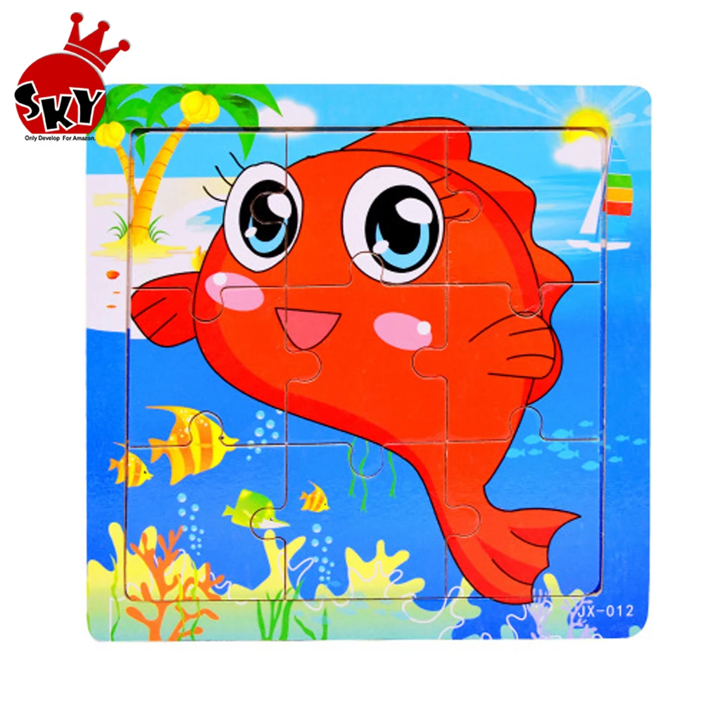 9 шт. 3D пазл для детей Детские игрушки развивающие деревянные