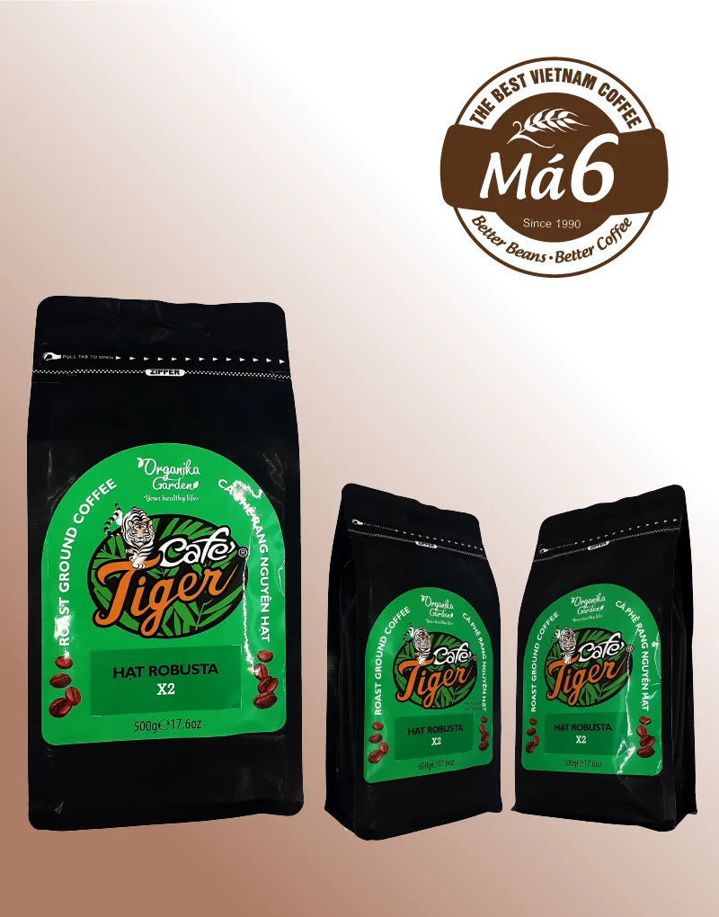 Вьетнамские кофейные зерна средние жареные TIGER - ROBUSTA по лучшей цене