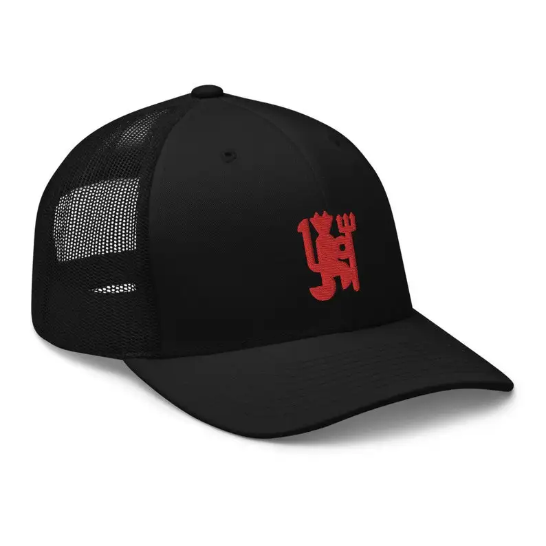 Спортивные шапки Red Devil футбольные шапка команды MU вьетнамские производители бесплатный образец и быстрая доставка Кепка-тракер с вышивкой
