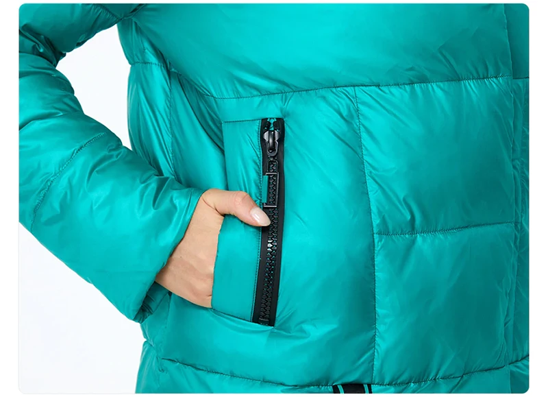  Парка пуховая женская с капюшоном теплая верхняя одежда на молнии модный плотный пуховик