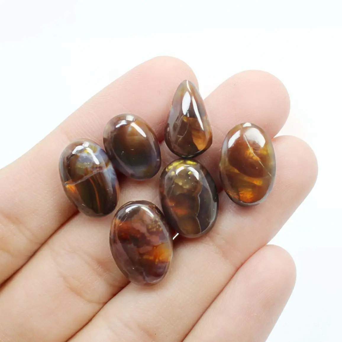 Natural Mexican Fire Agate Smooth Cabochon Gemstone Fire Agate Size 13x10 MM To 17x12 MM Wholesaler Price
